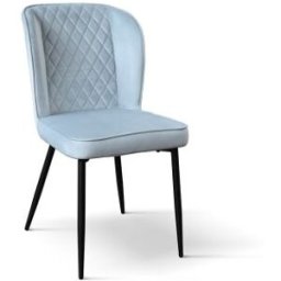 Pazzo Design Sedia Simona set da 4 sedie azzurro in velluto e gambe in metallo