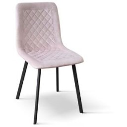 Pazzo Design Sedia Arianna set da 4 sedie rosa in velluto e gambe in metallo