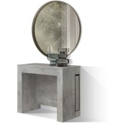 Pazzo Design Tavolo Consolle Allungabile con porta prolunghe, Grigio Cemento, Made in Italy, da 45 a 300 cm