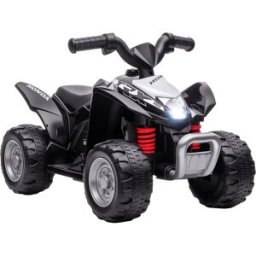 Aiyaplay Quad Elettrico per Bambini 18-36 Mesi con Luci LED Clacson e Pedali Sicuro e Divertente per Piccoli Avventurieri Colore Nero Aosom