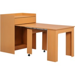 Homcom Tavolo Pieghevole da Pranzo max 5 Persone in Truciolato e Acciaio, 84x180x100 cm, color Legno Aosom