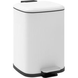 Homcom Bidone Immondizia da 12L a Pedale con Chiusura Silenziosa, in Metallo e PP, 24.5x32x34.5 cm, Bianco