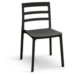 Pazzo Design Sedia Luca set da 4 sedie Nero in Polipropilene