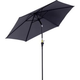 Outsunny Ombrellone da Giardino Inclinabile, Apertura a Manovella, Φ2.7x2.35m Grigio Aosom