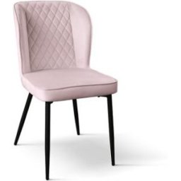 Pazzo Design Sedia Simona rosa set da 4 sedie in velluto e gambe in metallo