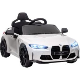 Aiyaplay Macchina Elettrica per Bambini a Licenza BMW M4 con Telecomando, Clacson e Fari, 108x69.5x51 cm, Bianca