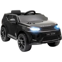 Aiyaplay Macchina Elettrica per Bambini a Licenza Land Rover con Fari, Clacson e Cintura,106x65.5x51 cm, Nero