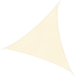 Outsunny Tenda a Vela Triangolare Parasole in HDPE per Spazi Esterni, 3x3x3 m, Crema Bianco Avorio Aosom