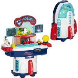 Aiyaplay Banco da Lavoro Giocattolo da 21 Pezzi a tema Spaziale con Suoni e Luci, in PP e GPPS, 45.5x24x52.5 cm