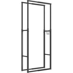 Outsunny Portalegna da Interno ed Esterno Regolabile in Metallo con Ganci a S, 40-65x25x100-150 cm, Nero