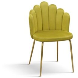 Pazzo Design Sedia Sissi Giallo Senape set da 4 in velluto e gambe in metallo