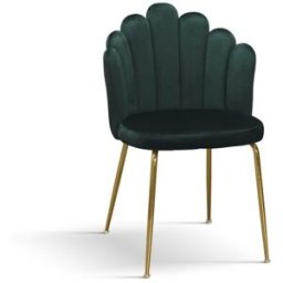 Pazzo Design Sedia Sissi Verde set da 4 in velluto e gambe in metallo