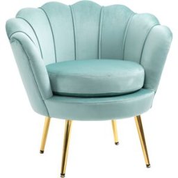 Homcom Poltrona Vintage di Design in Velluto Verde, Poltroncina da Camera con Schienale Alto 76x67x74cm Aosom