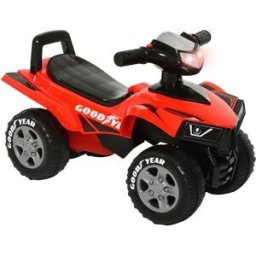 Homcom Quad Giocattolo per Bambini 1-3 anni con Licenza GOODYEAR con Luci e Suoni Realistici, Rosso e Nero, 60x31x42cm Aosom
