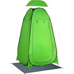 Outsunny Tenda Doccia da Campeggio per Esterni con Porta a Cerniera, Borsa, Portaoggetti e Gancio, 126x124x189cm, Verde Aosom