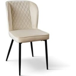 Pazzo Design Sedia Simona set da 4 sedie beige in velluto e gambe in metallo