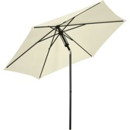 Outsunny Ombrellone da Giardino in Poliestere e Metallo con Tettuccio Inclinabile a 45°, Ø262x243 cm Aosom