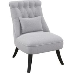 Homcom Poltroncina da Salotto in Tessuto Effetto Lino con Gambe in Legno, Stile Vintage, con Cuscino, Grigio Aosom