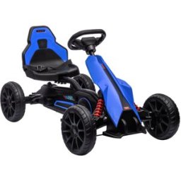 Homcom Go Kart a Pedali per Bambini 3-8 Anni con Sedile Regolabile e Ruote in EVA, 100x58x58.5 cm, Blu Aosom