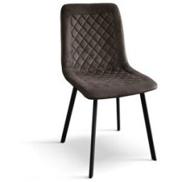 Pazzo Design Sedia Arianna set da 4 sedie marrone in velluto e gambe in metallo