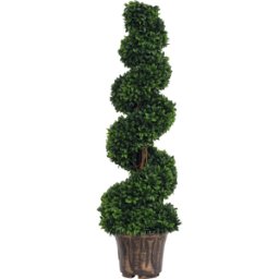 Outsunny Pianta Artificiale Bosso a Spirale (Ф32cm x 120cm), Verde Decorativo per Interni ed Esterni, con Vaso Incluso Aosom