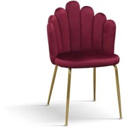 Pazzo Design Sedia Sissi Bordeaux set da 4 in velluto e gambe in metallo