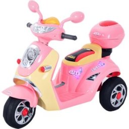 Homcom Motorino Elettrico per Bambine a Tre Ruote con Velocità Massima di 3Km/h Dimensioni 108x51x75cm Sicuro e Divertente per Bambini Aosom