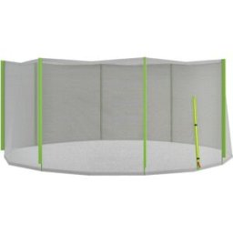 Sportnow Rete di Protezione per Trampolini a 8 Pali con Ingresso con Cerniera, in PE, Ø366x180 cm, Nero e Verde Aosom