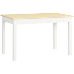 Homcom Tavolo da Pranzo 4-6 Posti Design Moderno per Cucina e Soggiorno, 119x70x75cm, Bianco e Legno