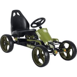 Homcom Go Kart a Pedali per Bambini da 3-6 Anni con Sedile Regolabile e Freno a Mano, Verde