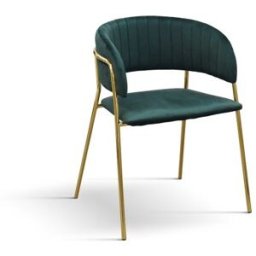 Pazzo Design Sedia Penelope Verde set da 2 sedie in velluto e gambe in metallo