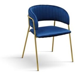 Pazzo Design Sedia Penelope Blu set da 2 sedie in velluto e gambe in metallo