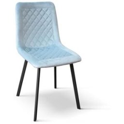 Pazzo Design Sedia Arianna set da 4 sedie azzurra in velluto e gambe in metallo