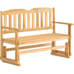 Outsunny Panchina da Giardino a Dondolo 2 Posti, Braccioli, in Legno di Abete, 132x51x95.5cm, Stile Naturale - Colore Legno. Aosom