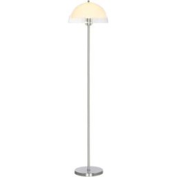 Homcom Lampada a Piantana Moderna con Paralume a Doppio Strato, in Metallo e Acrilico, Ø35x150 cm, Bianca