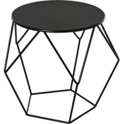 Homcom Tavolino da Caffè Salotto Design Nordico Minimalista Geometrico Ampio Piano, Acciaio, 54x54x44cm Aosom
