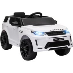 Aiyaplay Macchina Elettrica per Bambini a Licenza Land Rover con Fari, Clacson e Cintura,106x65.5x51 cm, Bianco