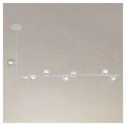 Trade Shop - Lampadario 8 Sfere G9 In Vetro Da Soffitto In Metallo Bianco Design Moderno 71614 -