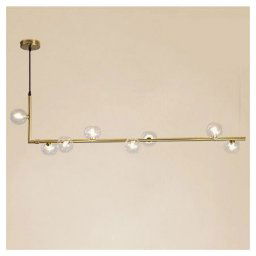 Trade Shop - Lampadario 8 Sfere G9 In Vetro Da Soffitto In Metallo Oro Design Moderno 71638 -