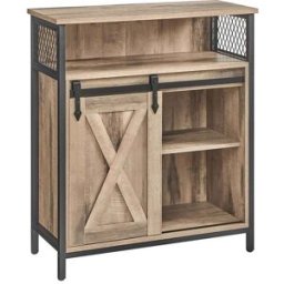 VASAGLE Credenza Mobile da Cucina, Marrone Rovere + Nero