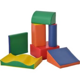 Homcom Set 7 Blocchi di Costruzioni Morbide per Bambini da 1-3 Anni per Casa e Scuola, Multicolore