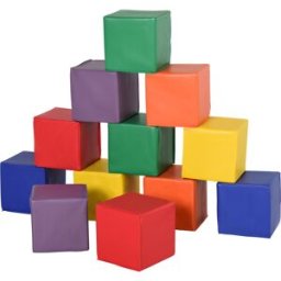 Homcom Set 12 Cubi Morbidi senza Ftalati, Gioco per Bambini Educativo da 2 Anni in Su, 20x20x20cm, Multicolore Aosom