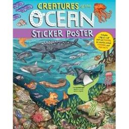 Workman Publishing Creatures of the Ocean Sticker Poster: Includes a Big 15" x 28" Poster, 50 Colorful Animal Stickers, and Fun Facts