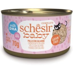 SCHESIR Baby Kitten Lattina Multipack 12x70G POLLO CON SALMONE