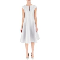 CHARM'S COUTURE Abito svasato midi BIANCO PERLATO 40