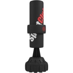 Sportnow Sacco da Boxe da Terra Autoportante con Bersaglio Regolabile, Base Riempibile e Ventose, Nero Aosom