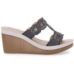 Ciabatte Nere Con Zeppa e Strass Inblu 34 As 38