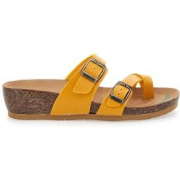 Ciabatte Gialle Made In Italy Con Sottopiede In Vera Pelle Bio Up 22710 37