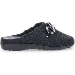 Pantofole Nere in Feltro con Catena Color Canna di Fucile Grazie 3004d 38