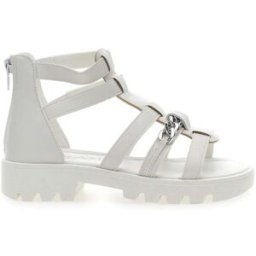 Sandali Bianchi con Cerniera e Catenella Grazie Girl 14355 32